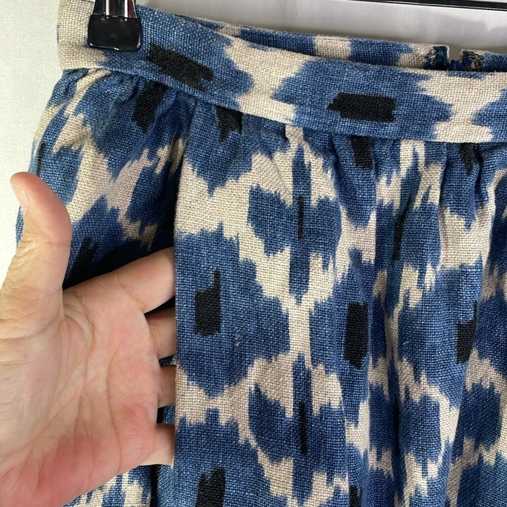 Michael Michael Kors, ikat print sick linen skirt with hidden kangaroo pocket - Picture 2 of 5